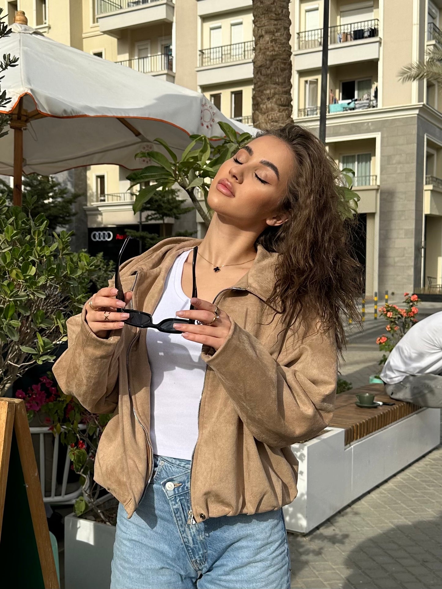 suede bomber jacket (pre-order)