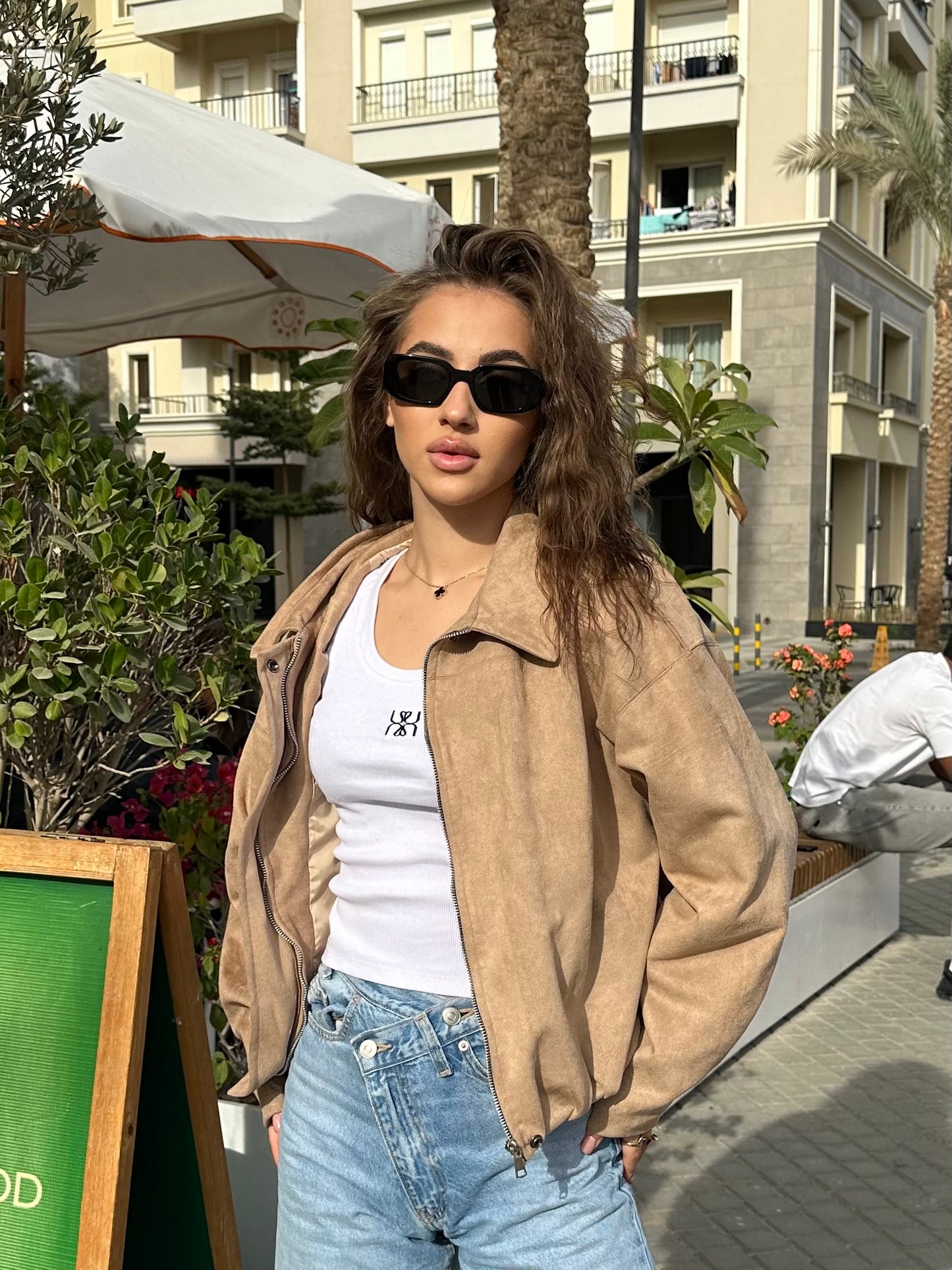 suede bomber jacket (pre-order)