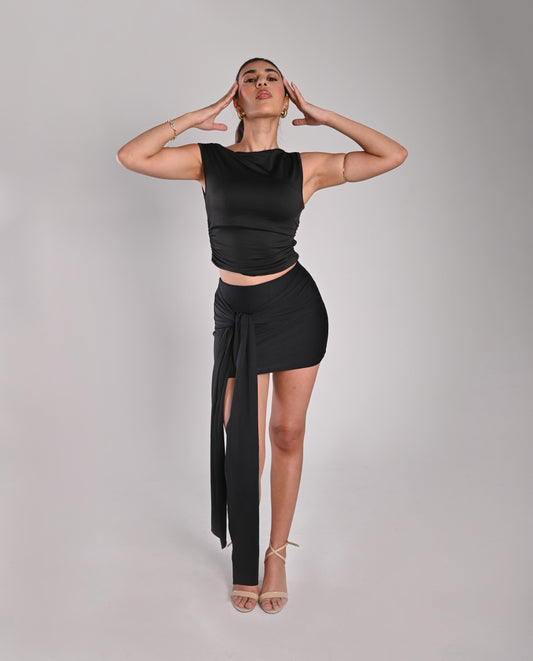 Knotted Skirt In Midnight